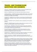 TRAVEL  AND TOURISM EXAM QUESTIONS AND ANSWERS
