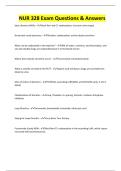 NUR 328 Exam Questions & Answers
