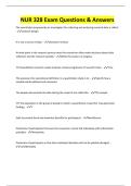 NUR 328 Exam Questions & Answers