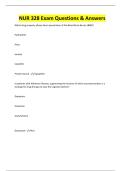 NUR 328 Exam Questions & Answers