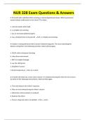 NUR 328 Exam Questions & Answers
