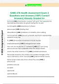 GNRS 578 Health Assessment Exam 2  Questions and Answers &lpar;100&percnt; Correct  Answers&rpar; Already Graded A&plus; 