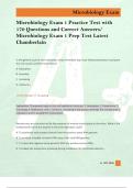 Microbiology Exam 1 Practice Test with  170 Questions and Correct Answers&sol;  Microbiology Exam 1 Prep Test Latest  Chamberlain 