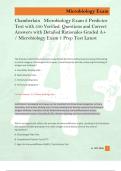 Chamberlain   Microbiology Exam 2 Predictor  Test with 350 Verified  Questions and Correct  Answers with Detailed Rationales Graded A&plus;  &sol; Microbiology Exam 1 Prep Test Latest  