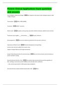 Protein Clinical Applications Exam questions  and answers 