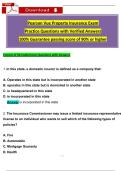Pearson Vue Property Insurance Exam  Practice Questions with Verified Answers 100&percnt; Guarantee passing score of 90&percnt; or higher