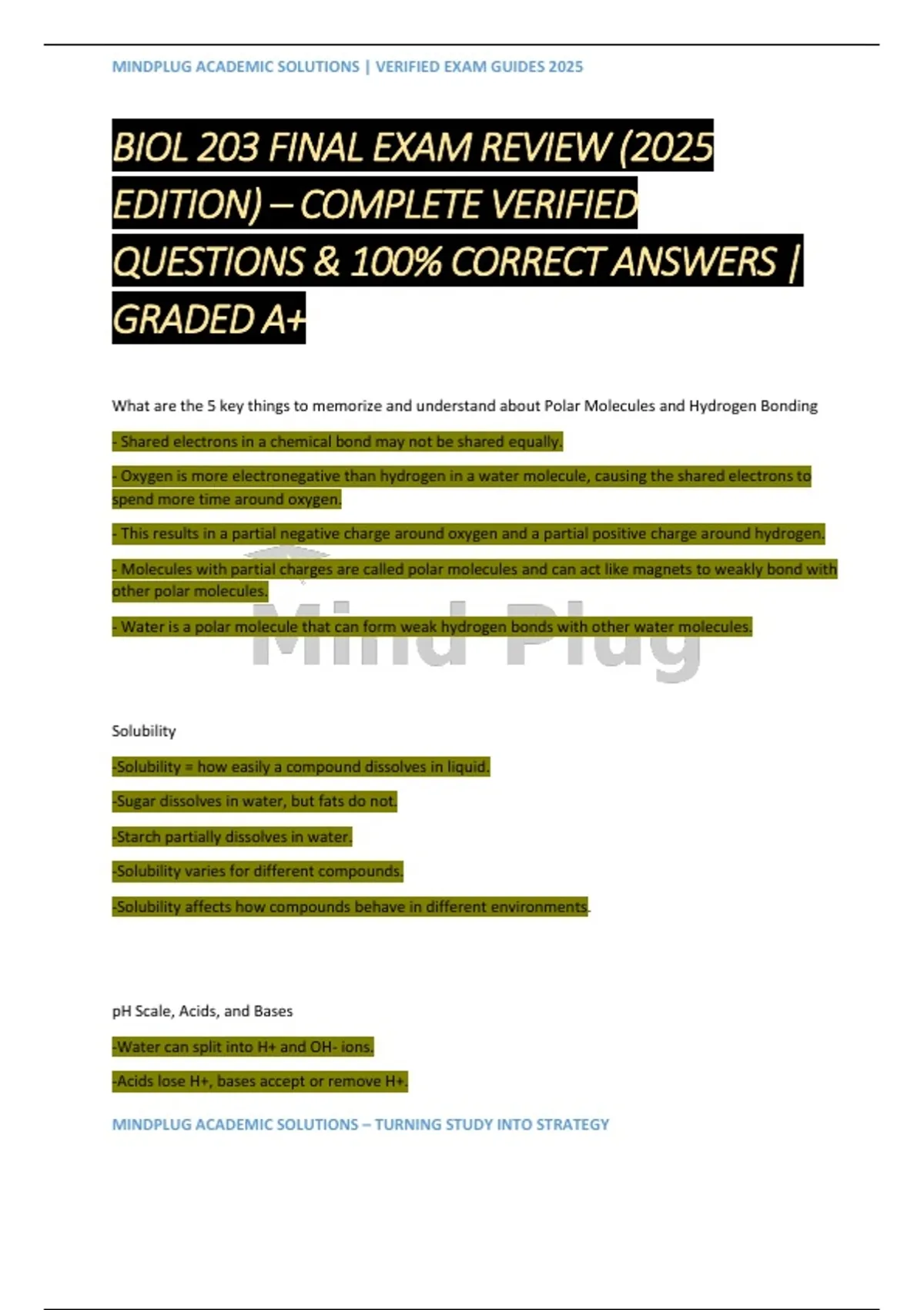 BIOL 203 FINAL EXAM REVIEW (2025 EDITION) – COMPLETE VERIFIED QUESTIONS ...