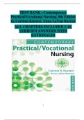 Contemporary Practical&sol;Vocational Nursing&comma; 9th Edition &ndash; Corinne Kurzen & Anna LaVon Barrett &vert; Complete Test Bank with Verified Answers and Rationales