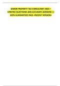 SENIOR PROPERTY TAX CONSULTANT 2025 &ndash;  VERIFIED QUESTIONS AND ACCURATE ANSWERS &vert;&vert;  100&percnt; GUARANTEED PASS <RECENT VERSION> 