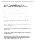 W&excl; SE Financial Literacy Test - Frequently Missed well answered-