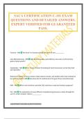 SACA CERTIFICATION C-101 EXAM QUESTIONS AND DETAILED ANSWERS&period; EXPERT VERIFIED FOR GUARANTEED PASS&period;