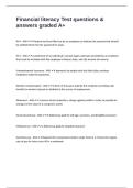 Financial literacy Test questions & answers graded A&plus;