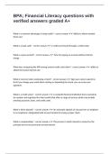 BPA&semi; Financial Literacy questions with verified answers graded A&plus;