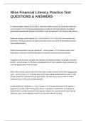 Wise Financial Literacy Practice Test QUESTIONS & ANSWERS