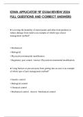 IOWA APPLICATOR 11F EXAM REVIEW 2026 FULL QUESTIONS AND CORRECT ANSWERS