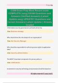 CISM Exam Prep Most Recent exam  COMPLETE &lpar;2025&rpar; EXAM Questions and  Answers &lpar;Verified Answers&rpar; &lpar;Latest  Update 2025&rpar; UPDATE&excl;&excl; Questions and  Correct Answers&sol; Latest Update &sol; Already  Graded 