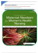 TEST BANK COMPLETE&lowbar;&lowbar; FOUNDATIONS OF MATERNAL-NEWBORN AND WOMEN'S HEALTH NURSING 7TH EDITION&comma; BY SHARON SMITH MURRAY & EMILY SLONE MCKINNEY ALL CHAPTERS 1-27&vert; 5 UNITS&vert; UPDATED EDITION WITH WELL DETAILED ANSWERS&vert; RATED A&plus;