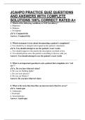 JCAHPO PRACTICE QUIZ QUESTIONS AND ANSWERS WITH COMPLETE SOLUTIONS 100&percnt; CORRECT RATED A&plus;