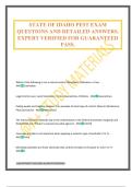 STATE OF IDAHO PEST EXAM QUESTIONS AND DETAILED ANSWERS&period; EXPERT VERIFIED FOR GUARANTEED PASS&period;