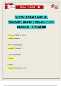 BIO 253 EXAM 1 ACTUAL 2025&sol;2026 QUESTIONS AND 100&percnt; CORRECT ANSWERS