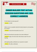 OWNER BUILDER TEST ACTUAL 2025&sol;2026 QUESTIONS AND 100&percnt; CORRECT ANSWERS