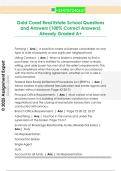 Gold Coast Real Estate School Questions  and Answers &lpar;100&percnt; Correct Answers&rpar;  Already Graded A&plus; 