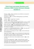 Gold Coast real estate Questions and  Answers &lpar;100&percnt; Correct Answers&rpar; Already  Graded A&plus; 