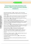 Gold Coast real estate Questions and  Answers &lpar;100&percnt; Correct Answers&rpar; Already  Graded A&plus; 