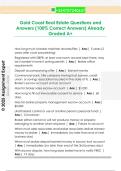 Gold Coast Real Estate Questions and  Answers &lpar;100&percnt; Correct Answers&rpar; Already  Graded A&plus;