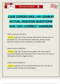 LSUE CORDES BIOL1161 EXAM &num;1 ACTUAL 2025&sol;2026 QUESTIONS AND 100&percnt; CORRECT ANSWERS