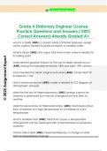 Grade 4 Stationary Engineer License  Practice Questions and Answers &lpar;100&percnt;  Correct Answers&rpar; Already Graded A&plus; 