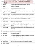 IB Chemistry SL Test Practice Guide 2025- 2026