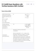 CC HARR Exam Questions with Verified Solutions 100&percnt; Verified 