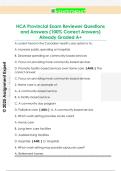 HCA Provincial Exam Reviewer Questions  and Answers &lpar;100&percnt; Correct Answers&rpar;  Already Graded A&plus; 