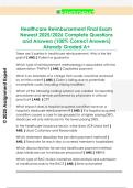 Healthcare Reimbursement Final Exam  Newest 2025&sol;2026 Complete Questions  and Answers &lpar;100&percnt; Correct Answers&rpar;  Already Graded A&plus; 