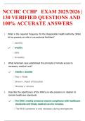 NCCHC CCHP   EXAM 2025&sol;2026 &vert; 130 VERIFIED QUESTIONS AND 100&percnt; ACCURATE ANSWERS