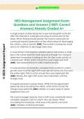 HESI Management Assignment Exam  Questions and Answers &lpar;100&percnt; Correct  Answers&rpar; Already Graded A&plus; 