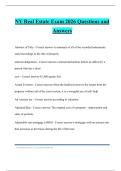 NY Real Estate Exam 2026 Questions and Answers