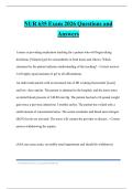 NUR 635 Exam 2026 Questions and Answers