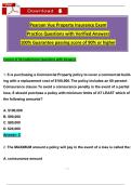 Pearson Vue Property Insurance Exam  Practice Questions with Verified Answers 100&percnt; Guarantee passing score of 90&percnt; or higher
