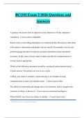 BCOM Exam 2 2026 Questions and Answers