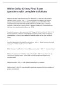 White-Collar Crime&semi; Final Exam questions with complete solutions