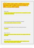 ELECTROLYSIS AND LASER State Exam Questions and Verified Answers Grade A&plus; 100&percnt; Correct 2025 Update&period;