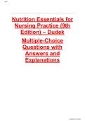 Nutrition Essentials for Nursing Practice&comma; 9th Edition &ndash; Dudek&comma; Test Bank with Answers and Explanations