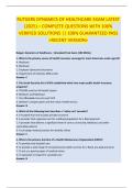 RUTGERS DYNAMICS OF HEALTHCARE EXAM LATEST &lpar;2025&rpar; &ndash; COMPLETE QUESTIONS WITH 100&percnt; VERIFIED SOLUTIONS &vert;&vert; 100&percnt; GUARANTEED PASS <RECENT VERSION>