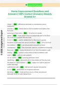Home Improvement Questions and  Answers &lpar;100&percnt; Correct Answers&rpar; Already  Graded A&plus;