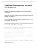 Fraud Final Exam questions with 100- correct answers