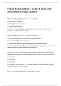 Fraud Examination - Exam 1 Quiz well answered already passed