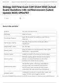 Biology 223 Final Exam CSN EXAM 2025 &lpar;Actual Exam&rpar; Questions with verified Answers &lpar;Latest Update 2025&rpar; UPDATE&excl;&excl;