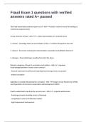Fraud Exam 1 questions with verified answers rated A&plus; passed